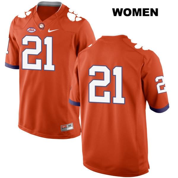 Women's Clemson Tigers #21 Kyler McMichael Stitched Orange Authentic Style 2 Nike No Name NCAA College Football Jersey DMS7646JV